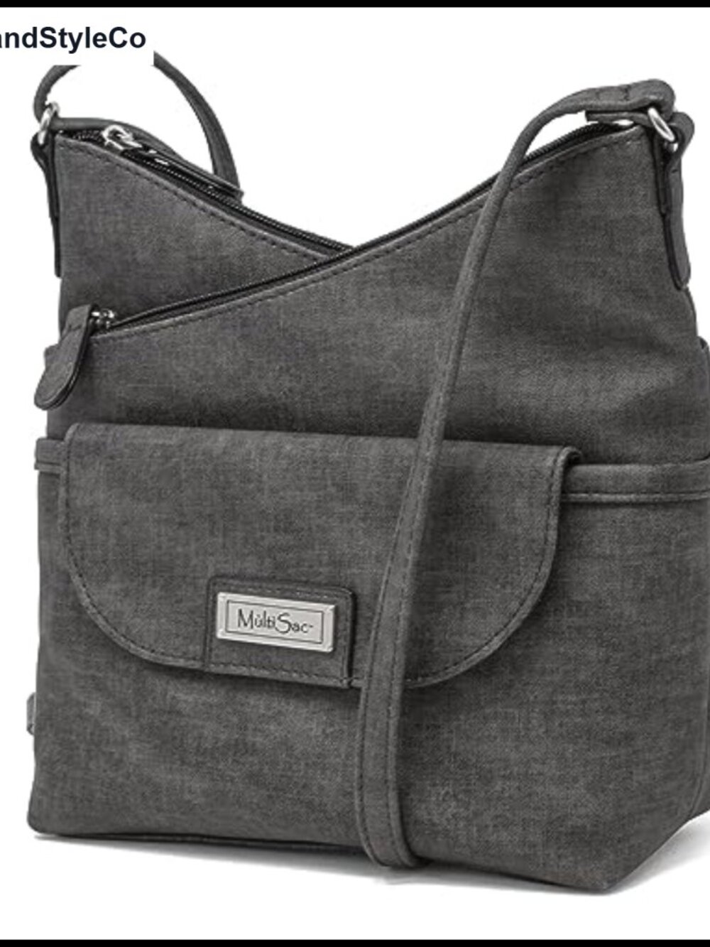 Vegan Leather Crossbody Purse with Multiple Pockets and Adjustable Strap